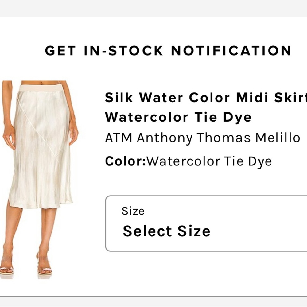 ATM silk slip skirt sz M
